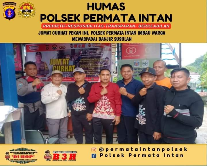 Polsek Permata Intan Himbau Warga Waspada Banjir Susulan.